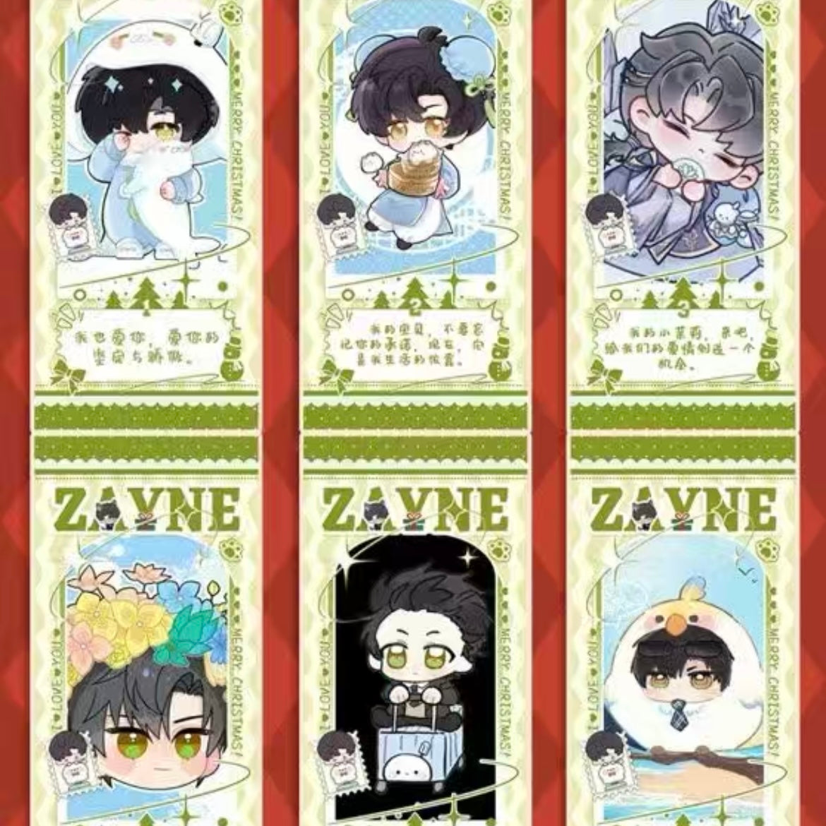 [MENGQIU] Love and Deep Space LAD Amine Chibi Ticket Bookmark Paper Card Series Paper whole box 1SET 120boxes 1bag 1pc Cards Ornament Gift For Collection Sylus, Zayane, Rafayel, Xavier, Caleb