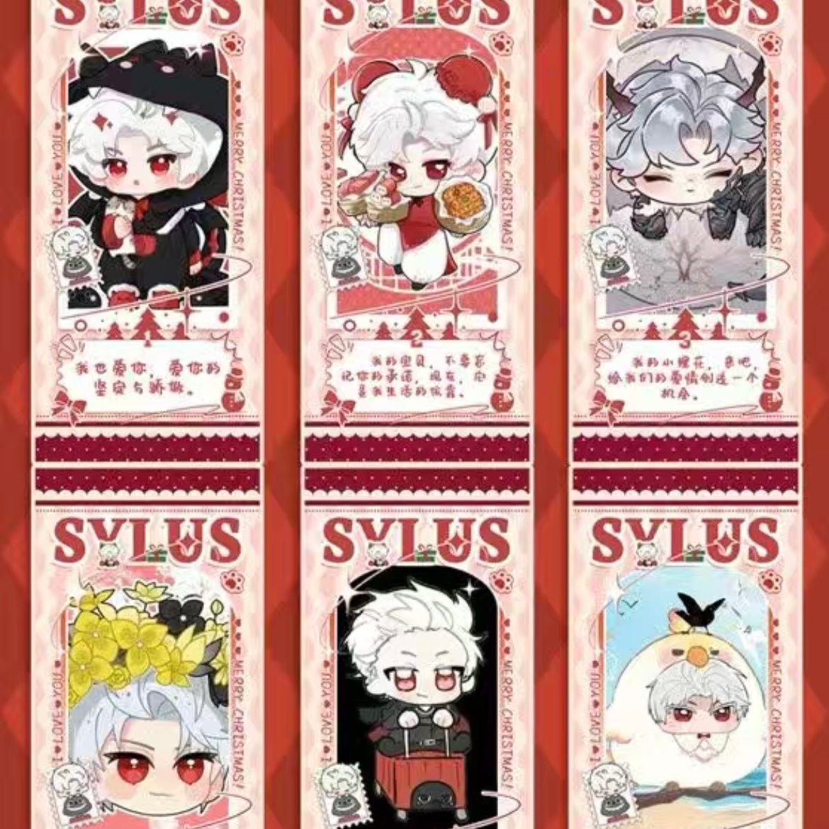 [MENGQIU] Love and Deep Space LAD Amine Chibi Ticket Bookmark Paper Card Series Paper whole box 1SET 120boxes 1bag 1pc Cards Ornament Gift For Collection Sylus, Zayane, Rafayel, Xavier, Caleb