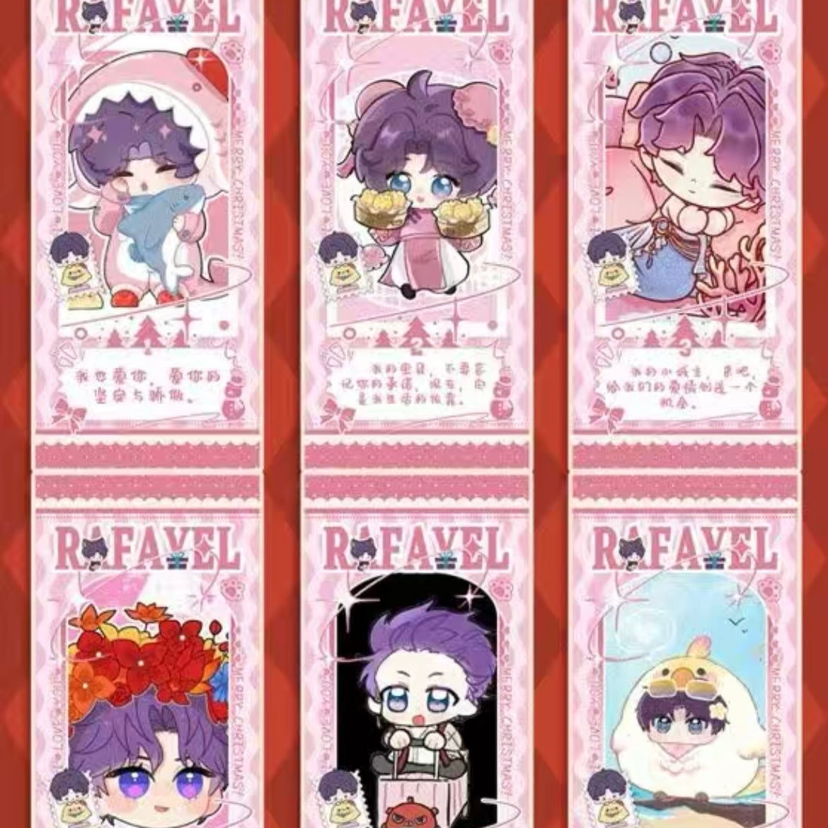 [MENGQIU] Love and Deep Space LAD Amine Chibi Ticket Bookmark Paper Card Series Paper whole box 1SET 120boxes 1bag 1pc Cards Ornament Gift For Collection Sylus, Zayane, Rafayel, Xavier, Caleb