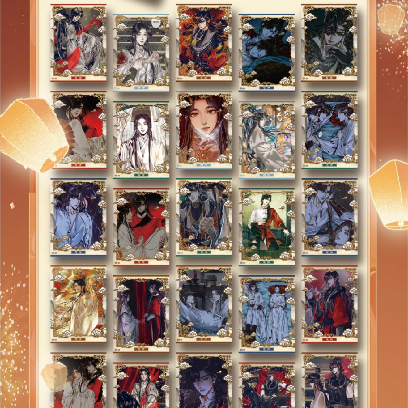 [TAOHUA] Haven Official's Blessing, Tian Guan Ci Fu, Mo Dao Zu Shi, Amine Paper Peel Card CCG Collection Trading Series Paper 1 set 66 bags 1 bag 3 cards Anime Cards Ornament Gift card