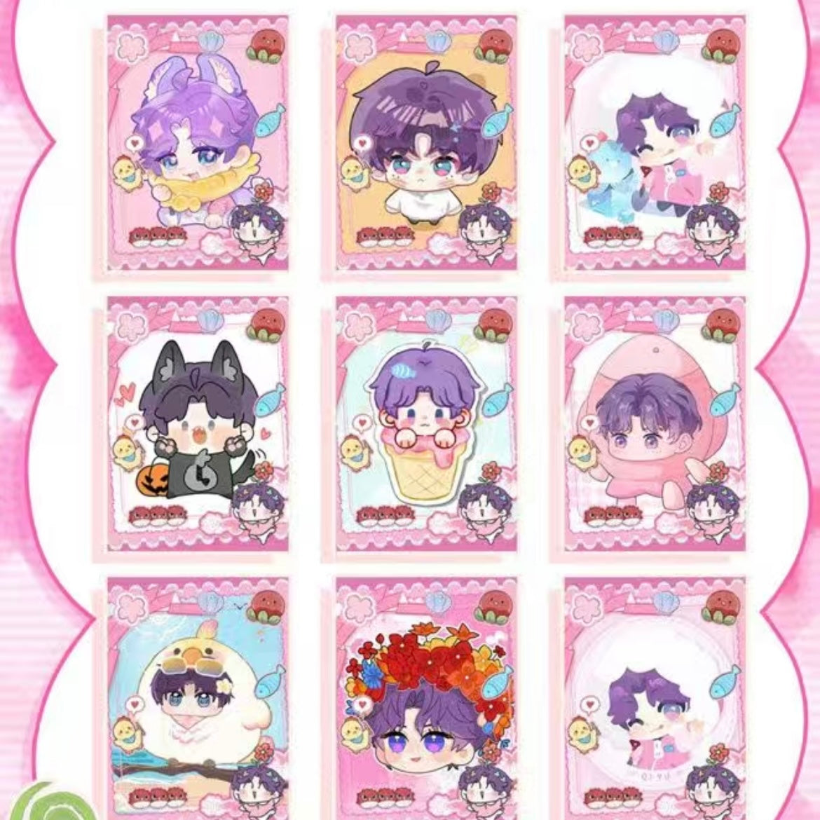 [MENGQIU V3] Love and Deep Space LAD Amine PaperMINI Peel Card Series Paper whole box 1SET 80bags 1bag 5pcs Anime Cards Ornament Gift Collection Sylus, Zayane, Rafayel, Xavier, Caleb