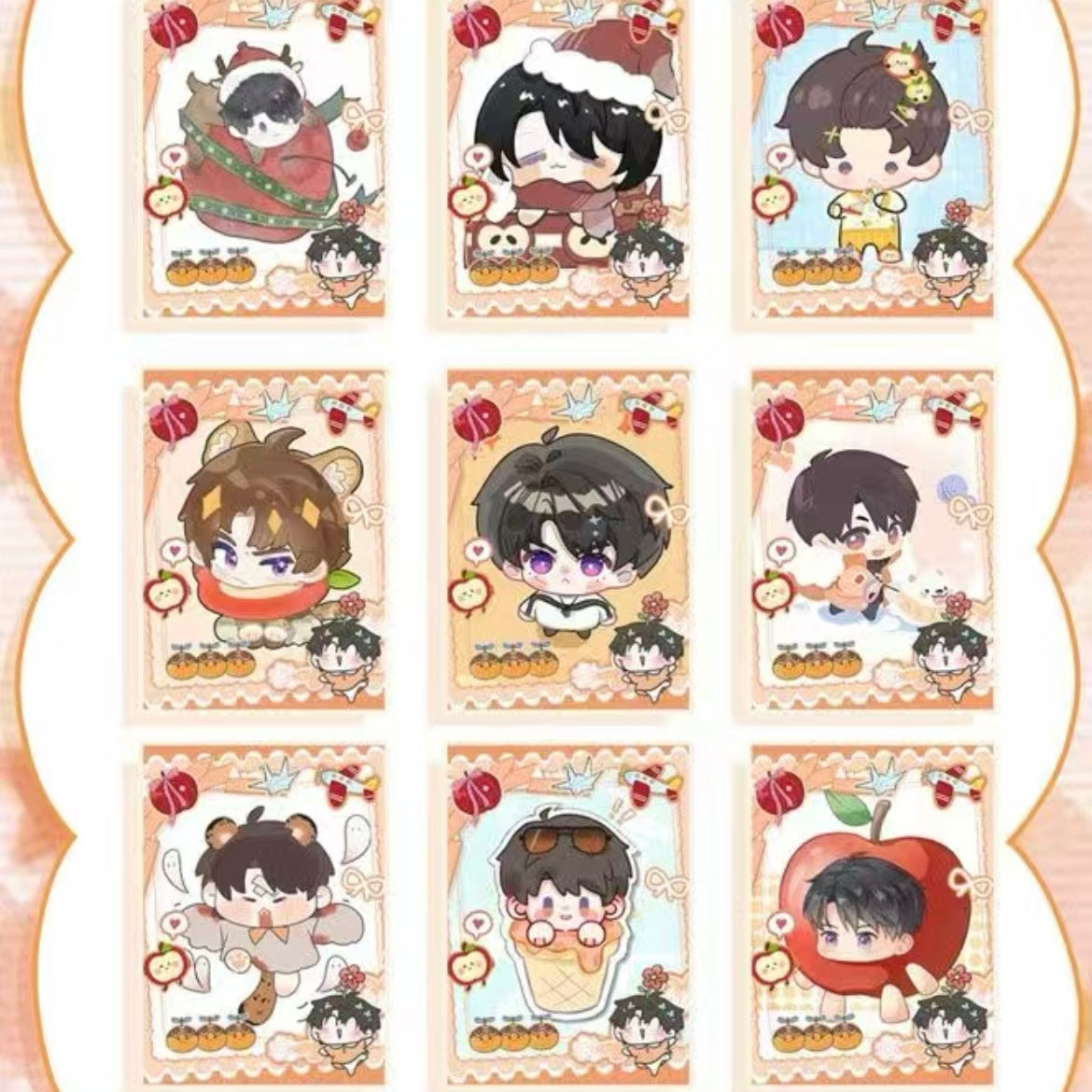 [MENGQIU V3] Love and Deep Space LAD Amine PaperMINI Peel Card Series Paper whole box 1SET 80bags 1bag 5pcs Anime Cards Ornament Gift Collection Sylus, Zayane, Rafayel, Xavier, Caleb
