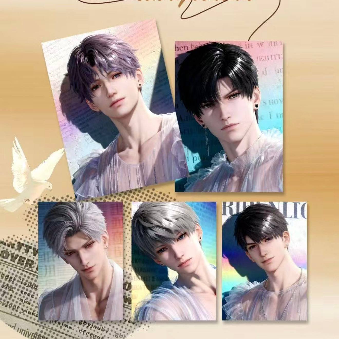 [QIDIAN] Love and Deep Space LAD Amine Paper Card CCG Collection Trading Series Acrylic Paper whole box 1SET 120bags 1bag 1pc Cards Ornament Gift Collection Sylus, Zayne, Rafayel, Xavier, Caleb