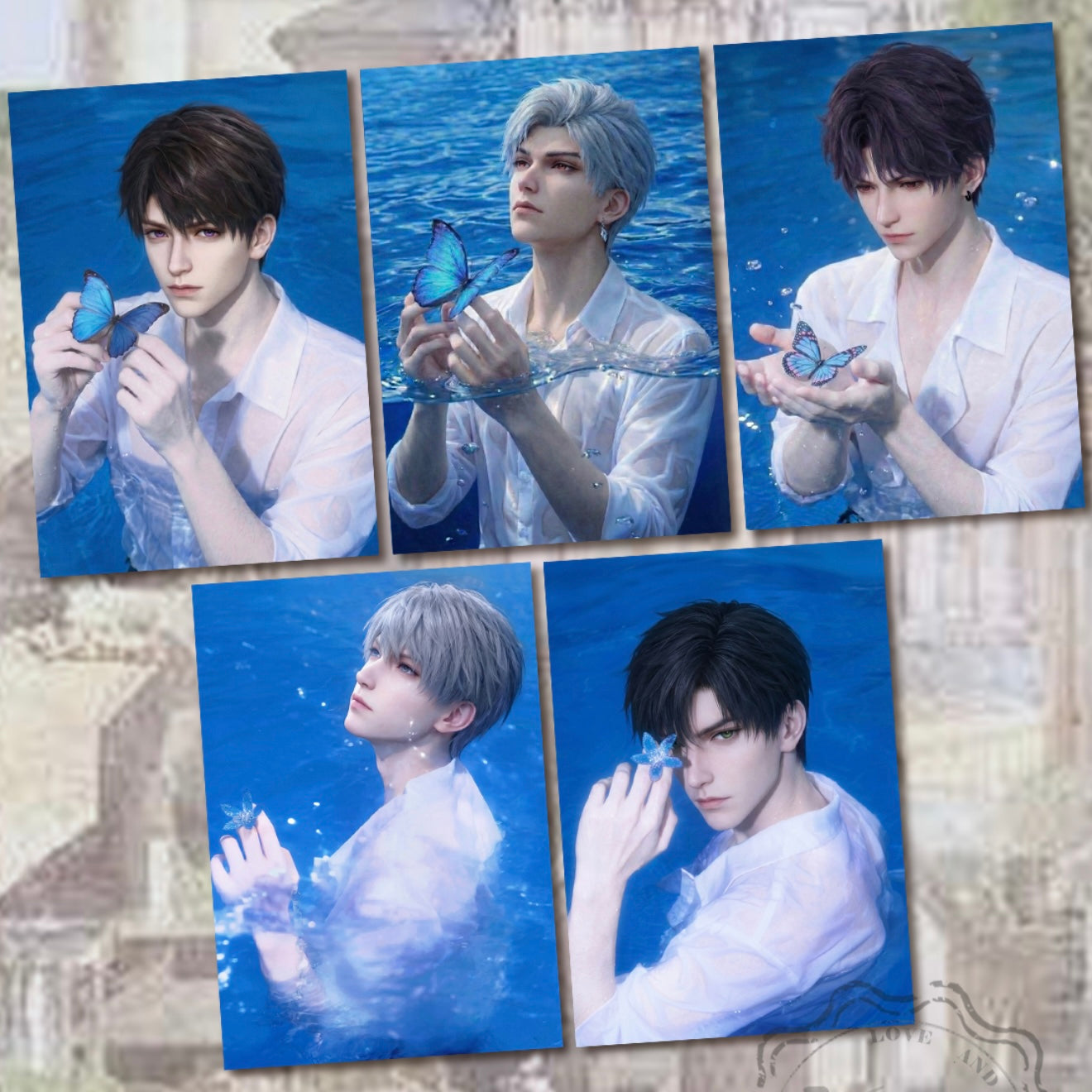 [SHIGUANG] Love and Deep Space LAD Amine Paper Card CCG Collection Trading Series Paper whole box 1SET 225bags 1bag 1pc Cards Ornament Gift Collection Sylus, Zayne, Rafayel, Xavier, Cale