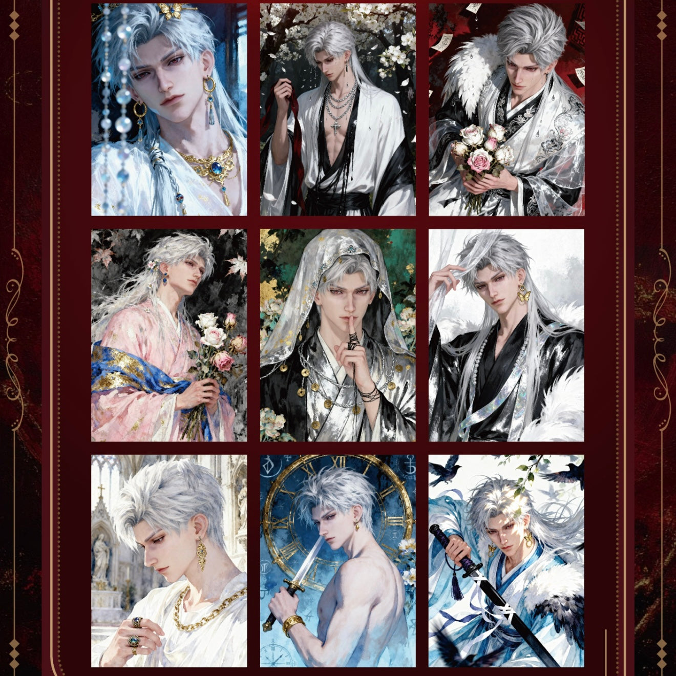 [ZHUOMU Sylus Birthday SOLO] Love and Deep Space LAD Amine Paper Card CCG Collection Trading Series Paper whole box 1SET 200bags 1bag 2pcs Cards Ornament Gift Collection Sylus, Zayne, Rafayel, Xavier, Caleb