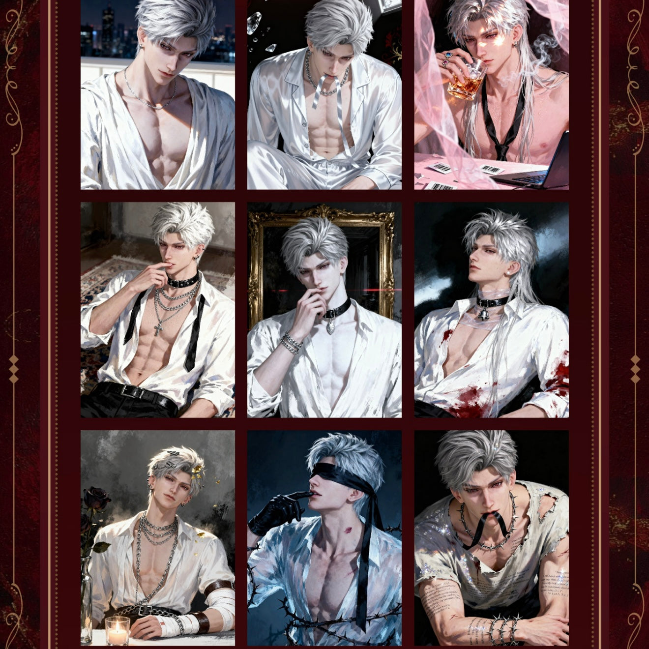 [ZHUOMU Sylus Birthday SOLO] Love and Deep Space LAD Amine Paper Card CCG Collection Trading Series Paper whole box 1SET 200bags 1bag 2pcs Cards Ornament Gift Collection Sylus, Zayne, Rafayel, Xavier, Caleb
