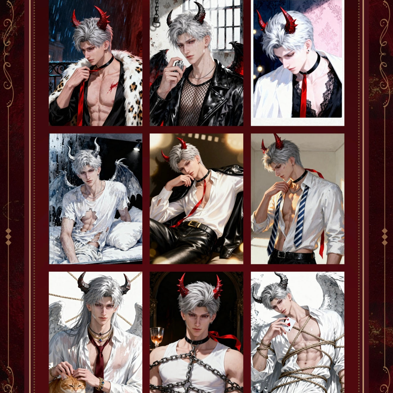 [ZHUOMU Sylus Birthday SOLO] Love and Deep Space LAD Amine Paper Card CCG Collection Trading Series Paper whole box 1SET 200bags 1bag 2pcs Cards Ornament Gift Collection Sylus, Zayne, Rafayel, Xavier, Caleb