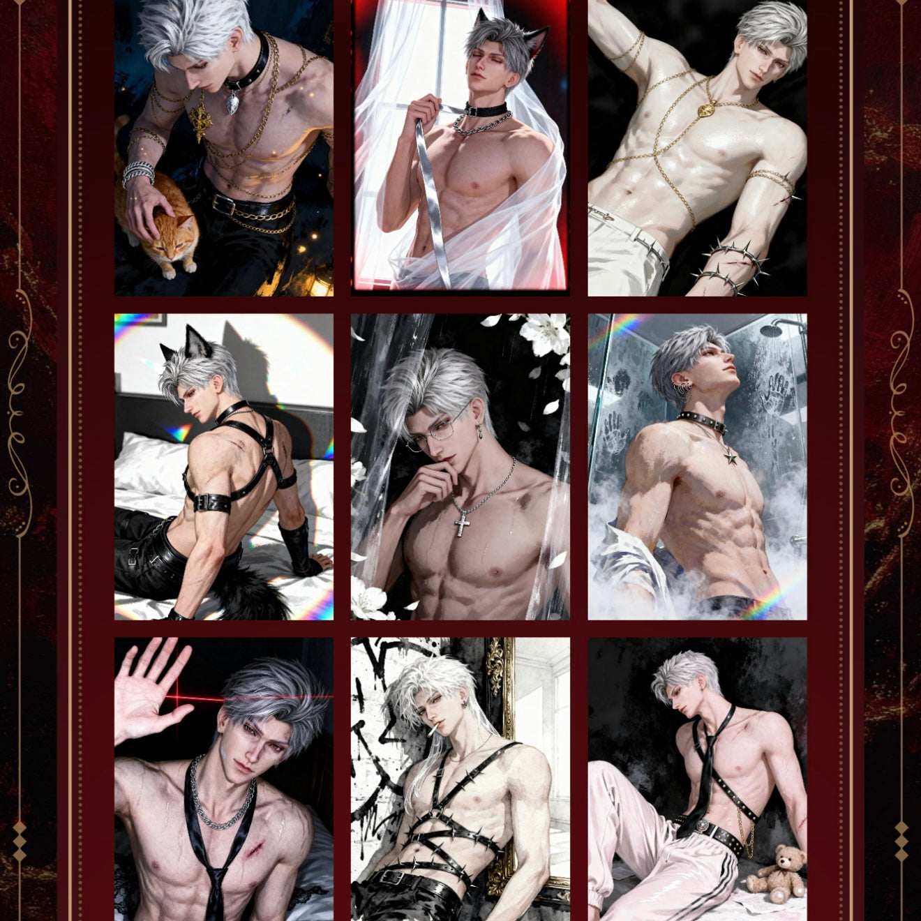 [ZHUOMU Sylus Birthday SOLO] Love and Deep Space LAD Amine Paper Card CCG Collection Trading Series Paper whole box 1SET 200bags 1bag 2pcs Cards Ornament Gift Collection Sylus, Zayne, Rafayel, Xavier, Caleb