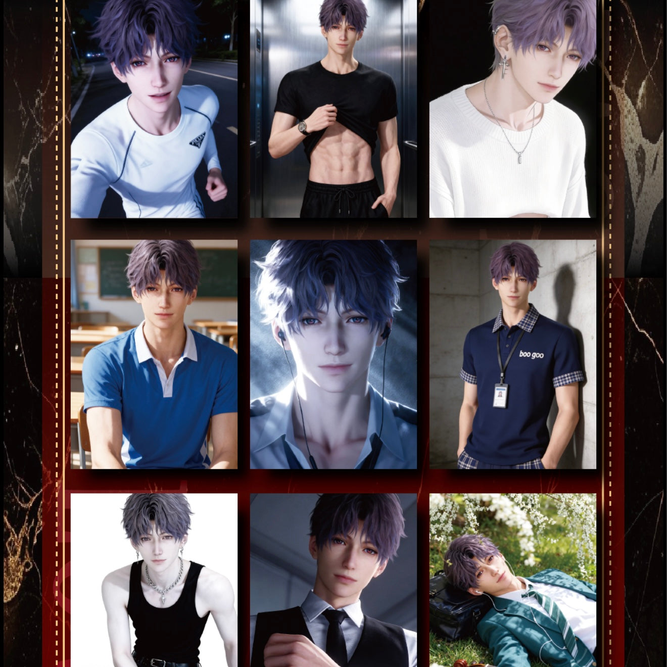 [XUNWU] Love and Deep Space LAD Amine Paper Card CCG Collection Trading Series Paper whole box 1SET 200bags 1bag 1pc Cards Ornament Gift Collection Sylus, Zayne, Rafayel, Xavier, Caleb