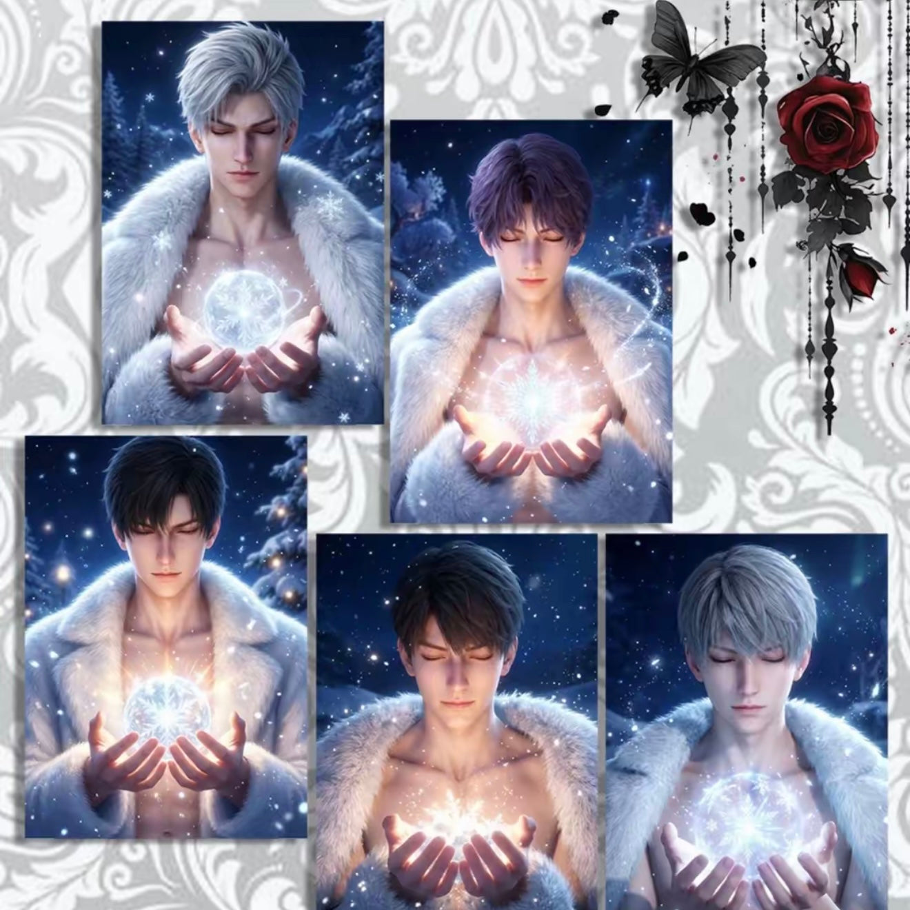 [YUNXIN V2] Love and Deep Space LAD Amine Small Paper Card CCG Collection Trading Series Paper whole box 1SET 221bags 1bag 1pc Cards Ornament Gift Collection Sylus, Zayne, Rafayel, Xavier, Caleb