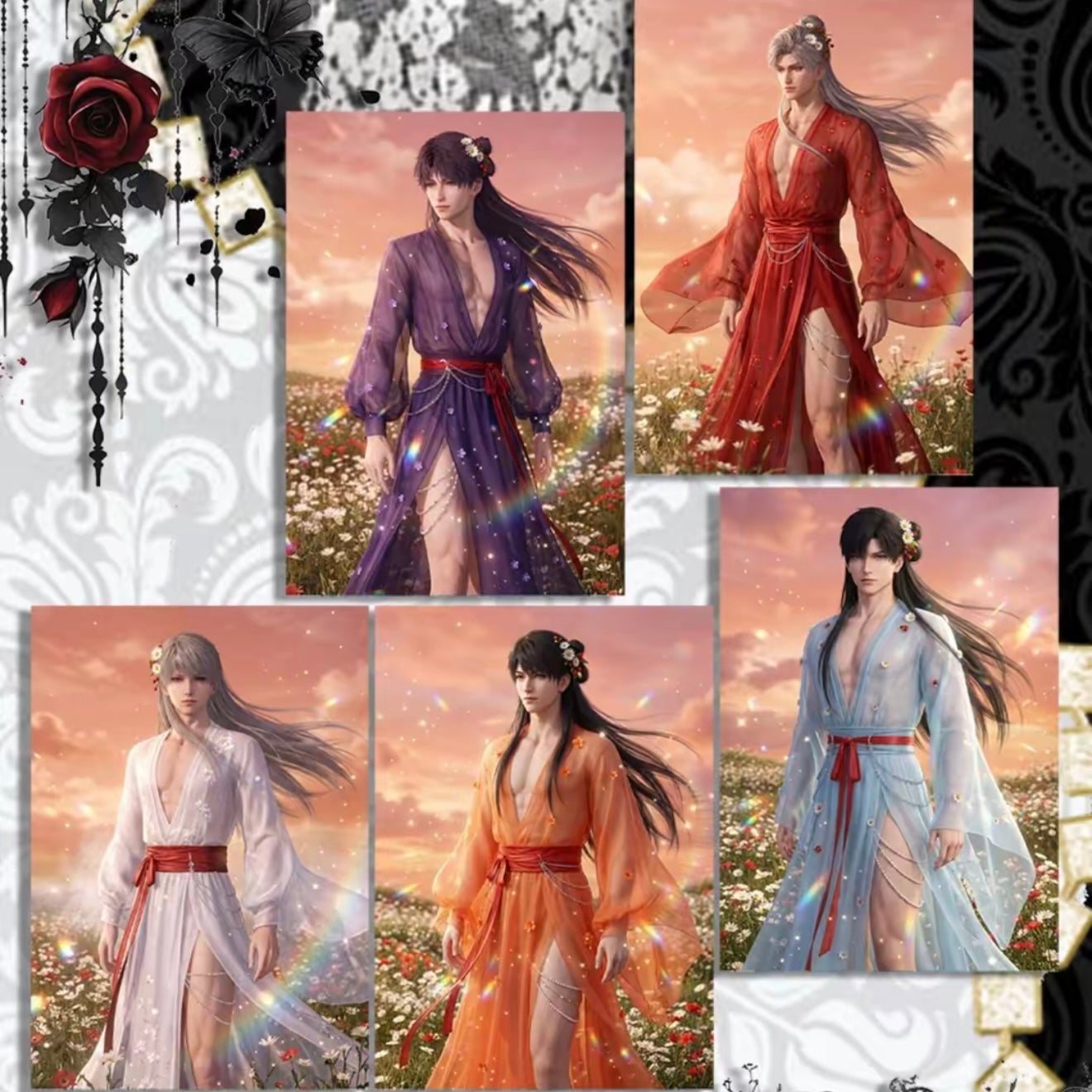 [YUNXIN V2] Love and Deep Space LAD Amine Small Paper Card CCG Collection Trading Series Paper whole box 1SET 221bags 1bag 1pc Cards Ornament Gift Collection Sylus, Zayne, Rafayel, Xavier, Caleb
