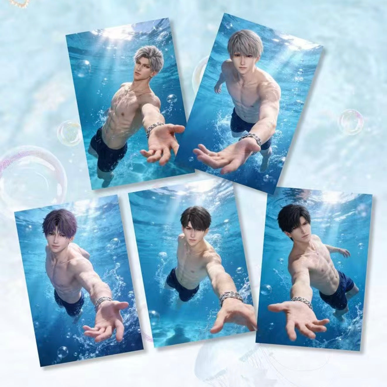 [XINDONG] Love and Deep Space LAD Amine Paper Card CCG Collection Trading Series Paper whole box 1SET 220bags 1bag 1pc Cards Ornament Gift Collection Sylus, Zayne, Rafayel, Xavier, Caleb