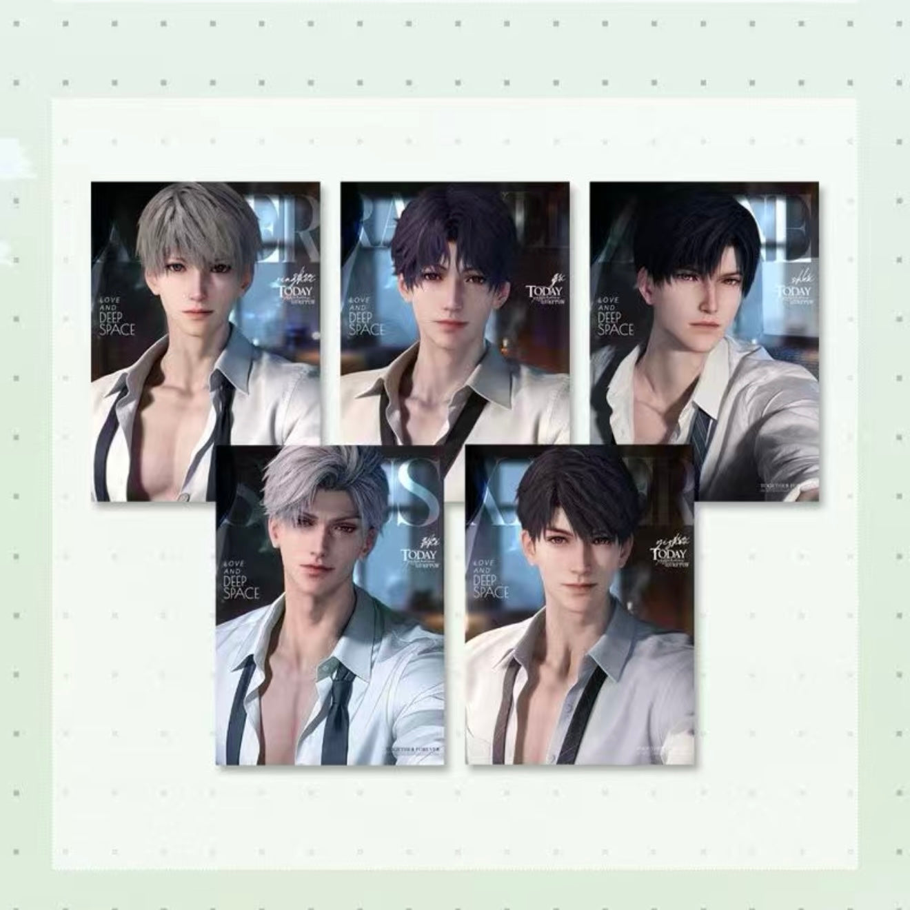 [LIUGUANG] Love and Deep Space LAD Amine Paper Card CCG Collection Trading Series Paper whole box 1SET 200bags 1bag 1pc Cards Ornament Gift Collection Sylus, Zayne, Rafayel, Xavier, Caleb