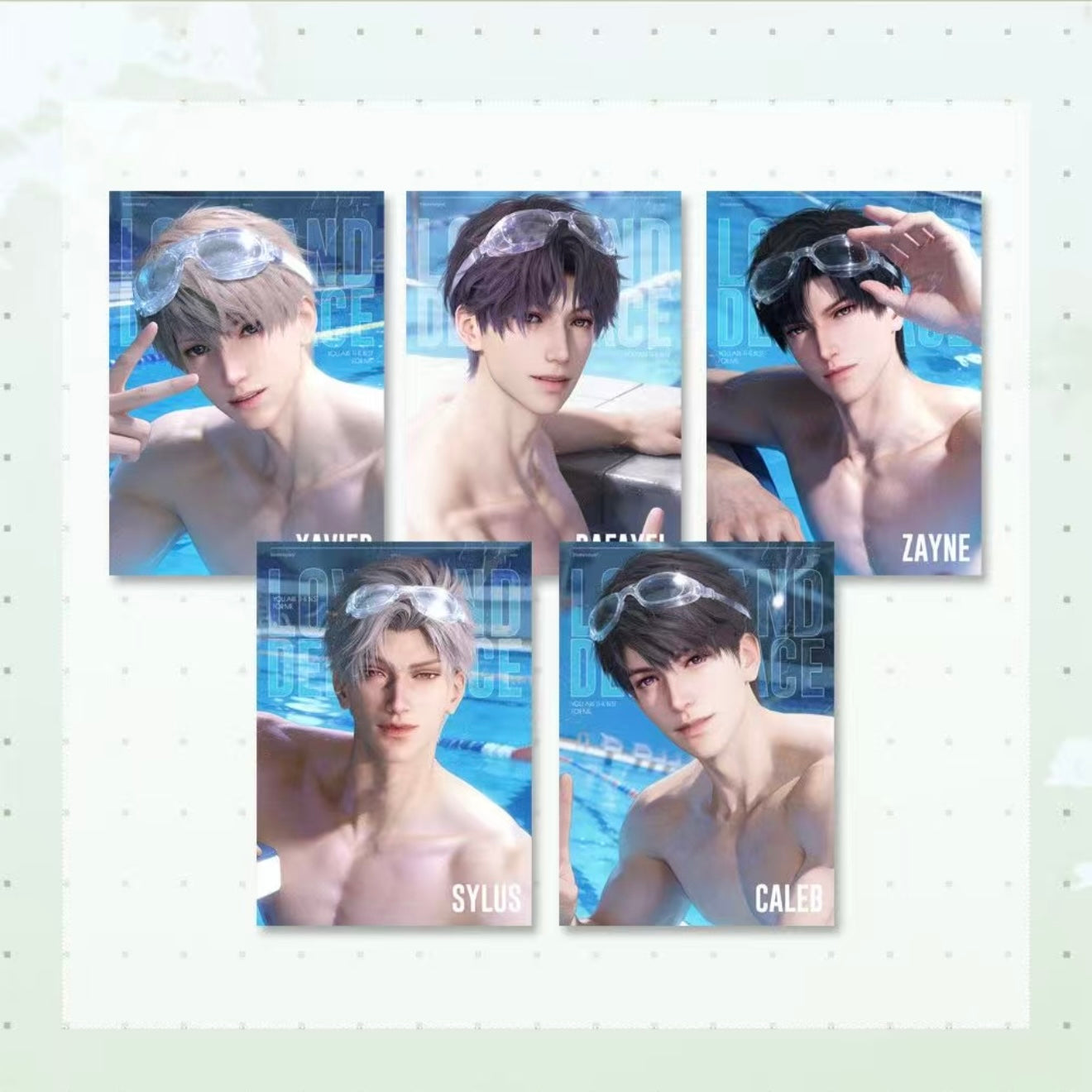 [LIUGUANG] Love and Deep Space LAD Amine Paper Card CCG Collection Trading Series Paper whole box 1SET 200bags 1bag 1pc Cards Ornament Gift Collection Sylus, Zayne, Rafayel, Xavier, Caleb