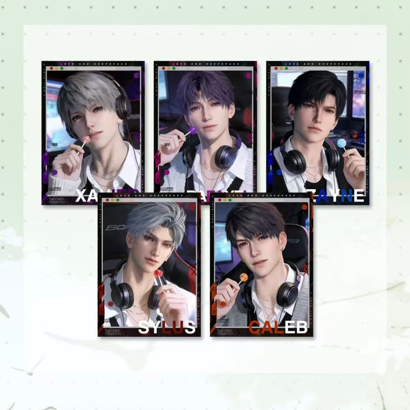 [LIUGUANG] Love and Deep Space LAD Amine Paper Card CCG Collection Trading Series Paper whole box 1SET 200bags 1bag 1pc Cards Ornament Gift Collection Sylus, Zayne, Rafayel, Xavier, Caleb