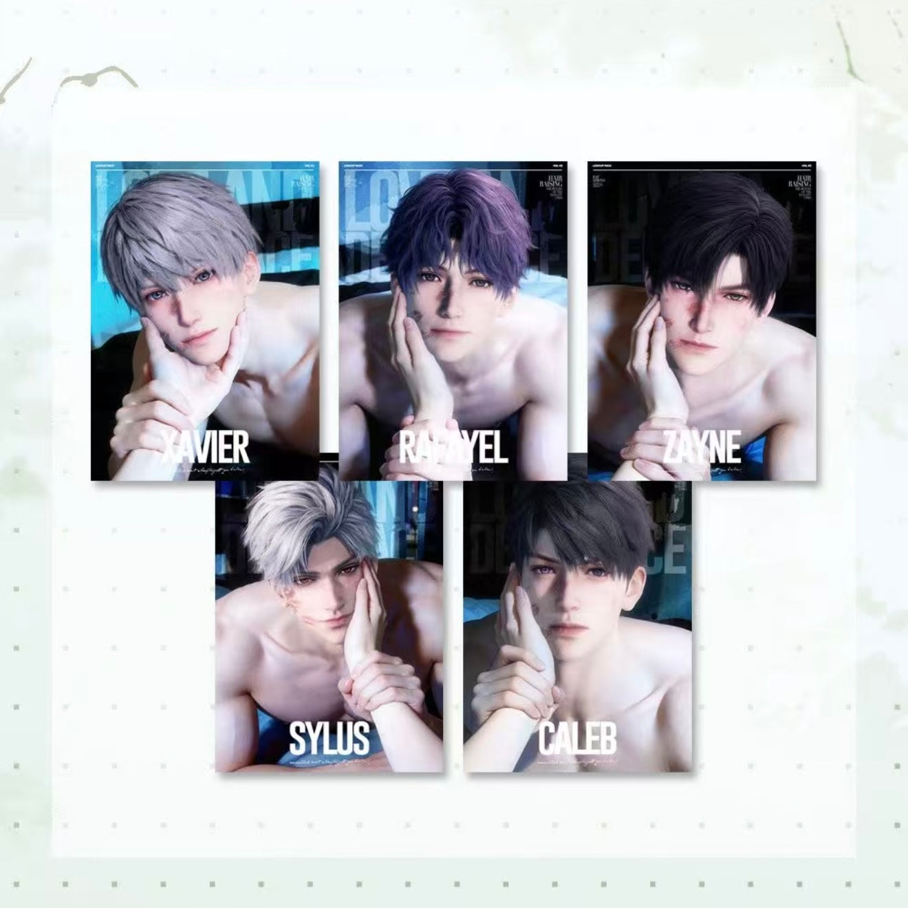 [LIUGUANG] Love and Deep Space LAD Amine Paper Card CCG Collection Trading Series Paper whole box 1SET 200bags 1bag 1pc Cards Ornament Gift Collection Sylus, Zayne, Rafayel, Xavier, Caleb
