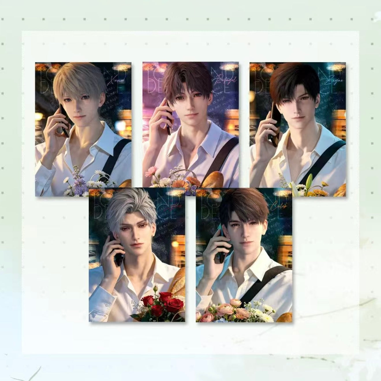 [LIUGUANG] Love and Deep Space LAD Amine Paper Card CCG Collection Trading Series Paper whole box 1SET 200bags 1bag 1pc Cards Ornament Gift Collection Sylus, Zayne, Rafayel, Xavier, Caleb