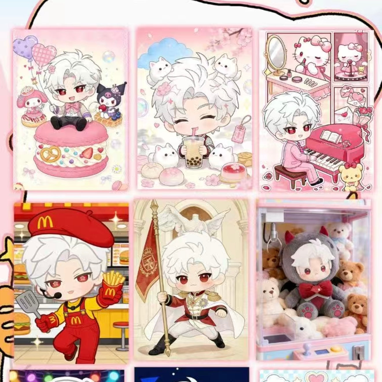 [FUFU] Love and Deep Space LAD Amine Paper Card Series 88*126MM Peel Cards whole box 1SET 70BAGS 1bag 3pcs Cards Ornament Gift For Collection Sylus, Zayane, Rafayel, Xavier, Caleb