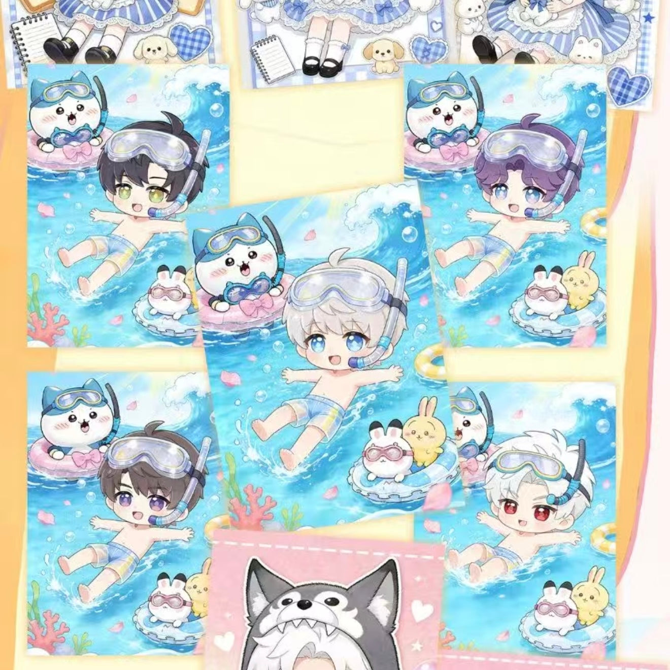 [FUFU] Love and Deep Space LAD Amine Paper Card Series 88*126MM Peel Cards whole box 1SET 70BAGS 1bag 3pcs Cards Ornament Gift For Collection Sylus, Zayane, Rafayel, Xavier, Caleb