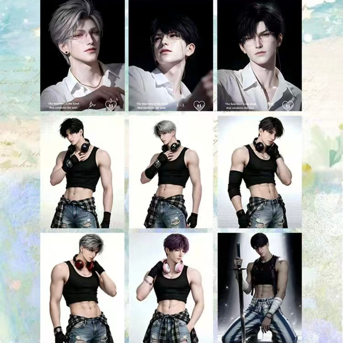 [YUEDAO V3] Love and Deep Space LAD Amine Paper Card CCG Collection Trading Series Paper whole box 1SET 450bags 1bag 1pc Cards Ornament Gift Collection Sylus, Zayne, Rafayel, Xavier, Caleb