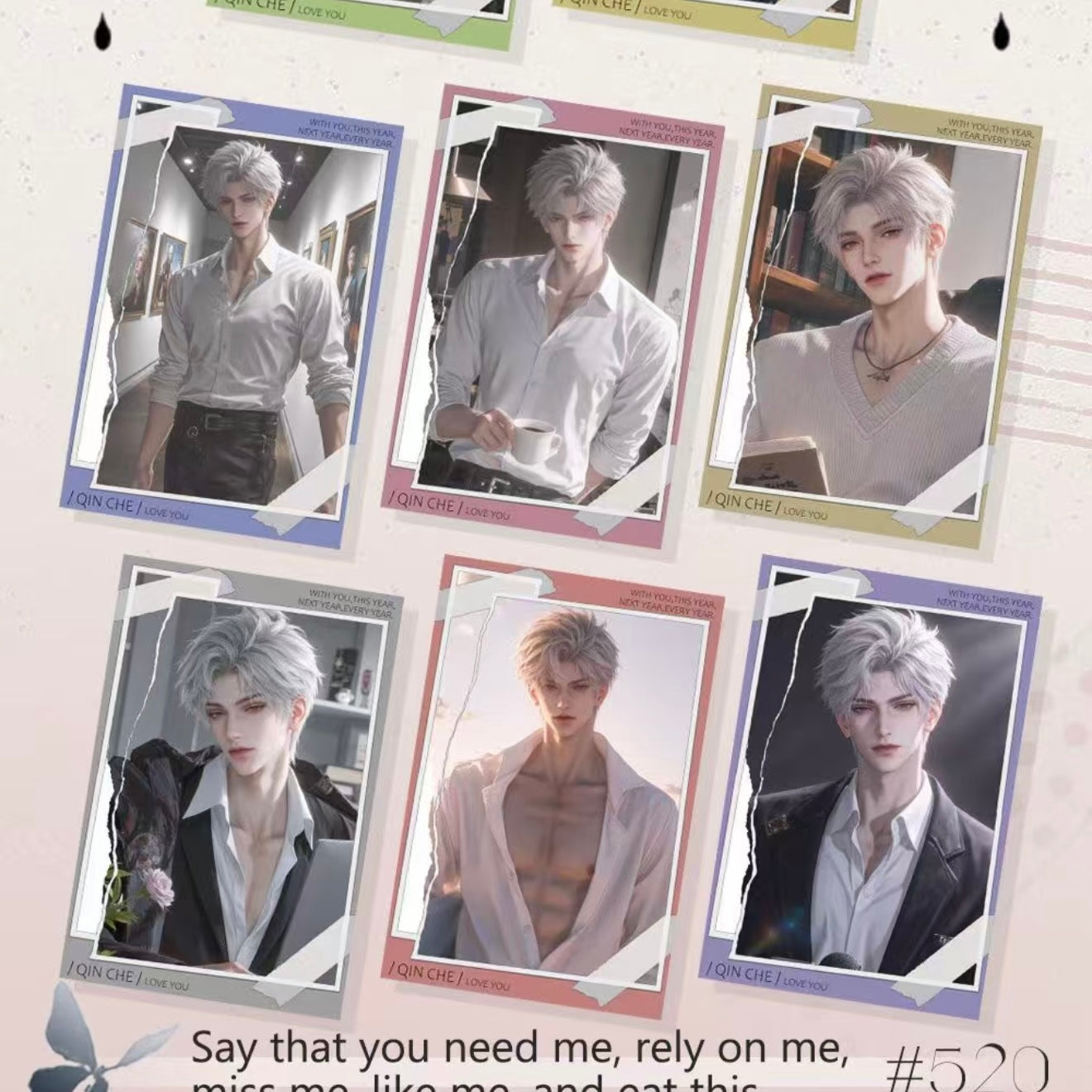 [CHIMENG] Love and Deep Space LAD Amine Paper Card CCG Collection Trading Series Paper whole box 1SET 150bags 1bag 1pc Cards Ornament Gift Collection Sylus, Zayne, Rafayel, Xavier, Caleb