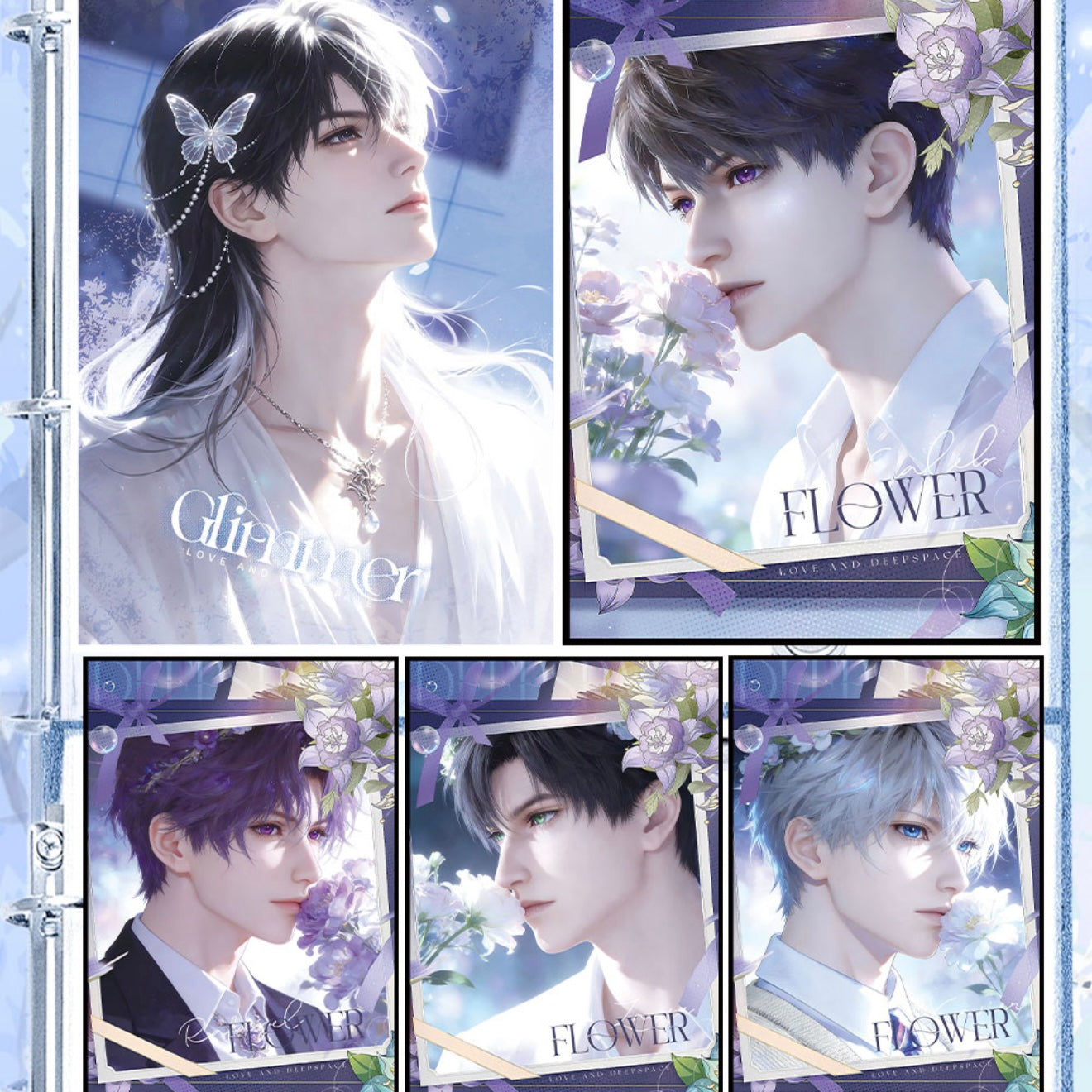 [FENGXI] Love and Deep Space LAD Amine Acrylic Card CCG Collection Trading Series Acrylic Paper whole box 1SET 106bags 1bag 1pc Cards Ornament Gift Collection Sylus, Zayne, Rafayel, Xavier, Caleb