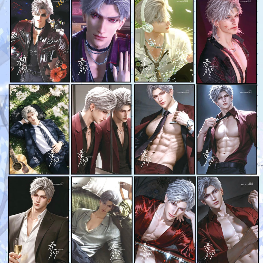 [FENGXI] Love and Deep Space LAD Amine Acrylic Card CCG Collection Trading Series Acrylic Paper whole box 1SET 106bags 1bag 1pc Cards Ornament Gift Collection Sylus, Zayne, Rafayel, Xavier, Caleb