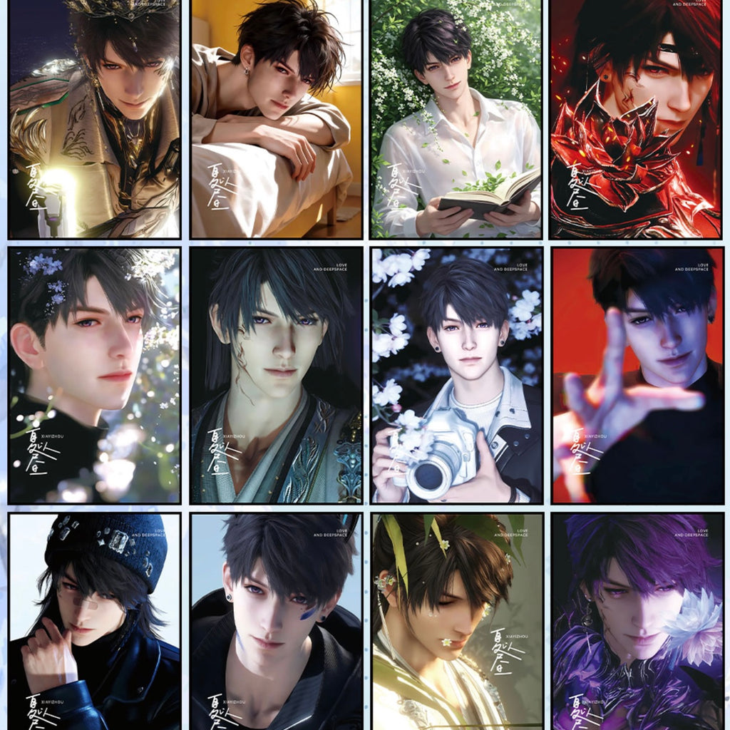 [FENGXI] Love and Deep Space LAD Amine Acrylic Card CCG Collection Trading Series Acrylic Paper whole box 1SET 106bags 1bag 1pc Cards Ornament Gift Collection Sylus, Zayne, Rafayel, Xavier, Caleb