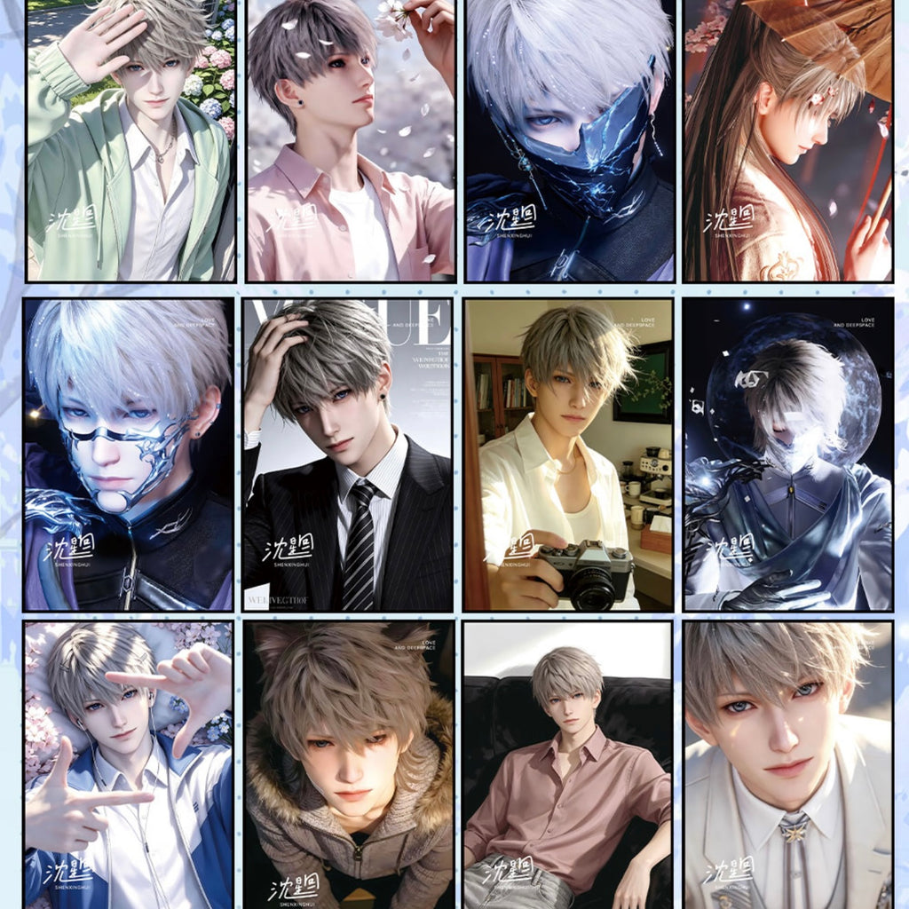 [FENGXI] Love and Deep Space LAD Amine Acrylic Card CCG Collection Trading Series Acrylic Paper whole box 1SET 106bags 1bag 1pc Cards Ornament Gift Collection Sylus, Zayne, Rafayel, Xavier, Caleb