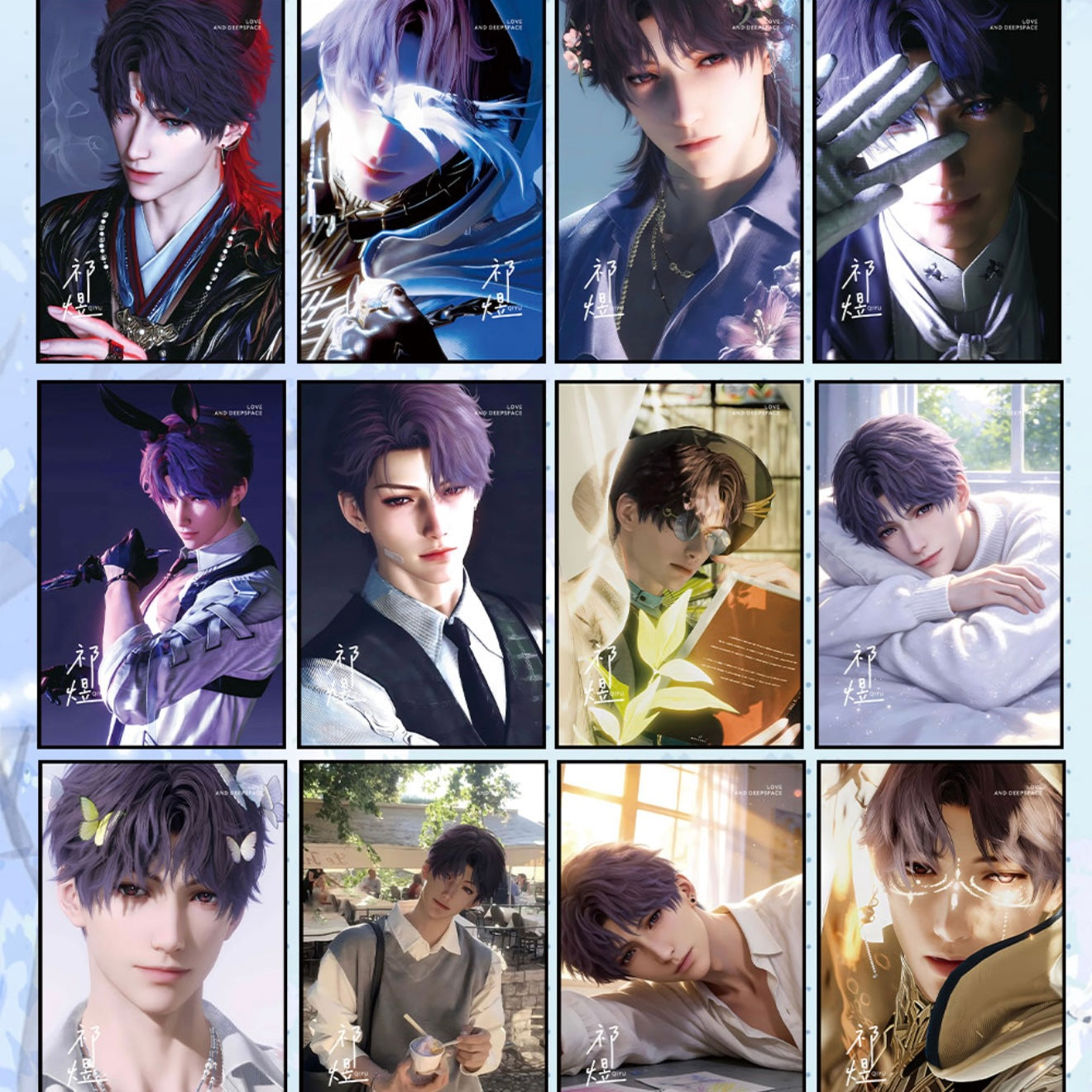 [FENGXI] Love and Deep Space LAD Amine Acrylic Card CCG Collection Trading Series Acrylic Paper whole box 1SET 106bags 1bag 1pc Cards Ornament Gift Collection Sylus, Zayne, Rafayel, Xavier, Caleb
