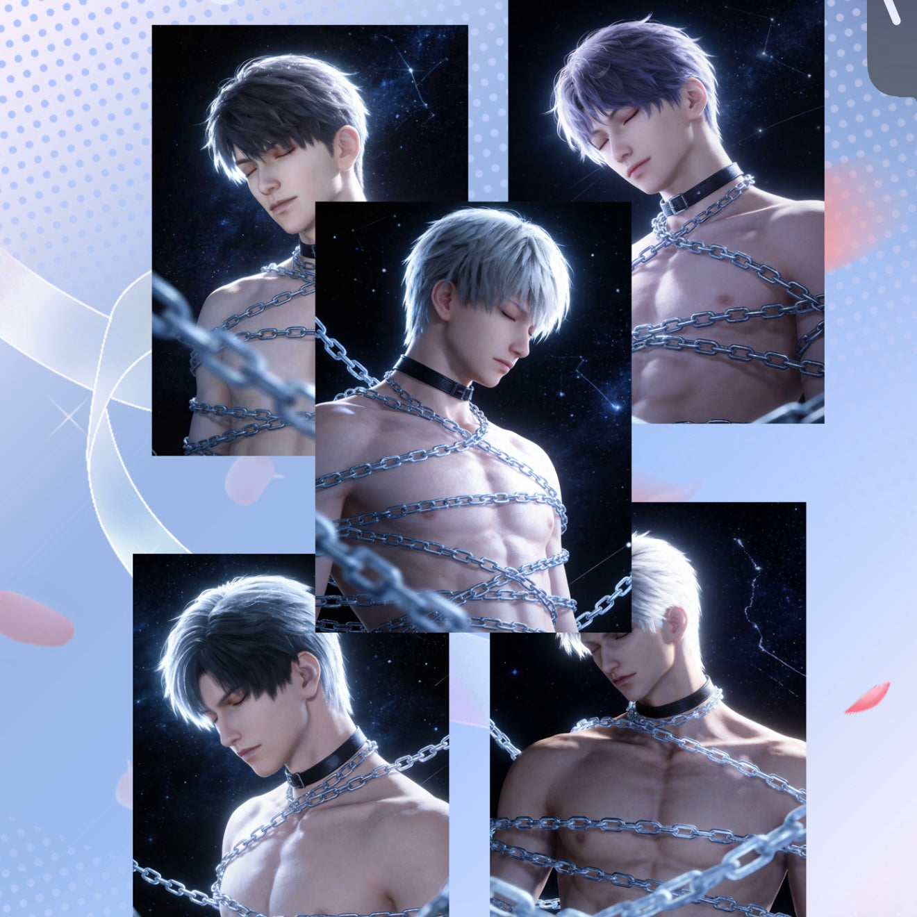 [GUANGNIAN] Love and Deep Space LAD Amine Paper Card CCG Collection Trading Series Paper whole box 1SET 220bags 1bag 1pc Cards Ornament Gift Collection Sylus, Zayne, Rafayel, Xavier, Caleb