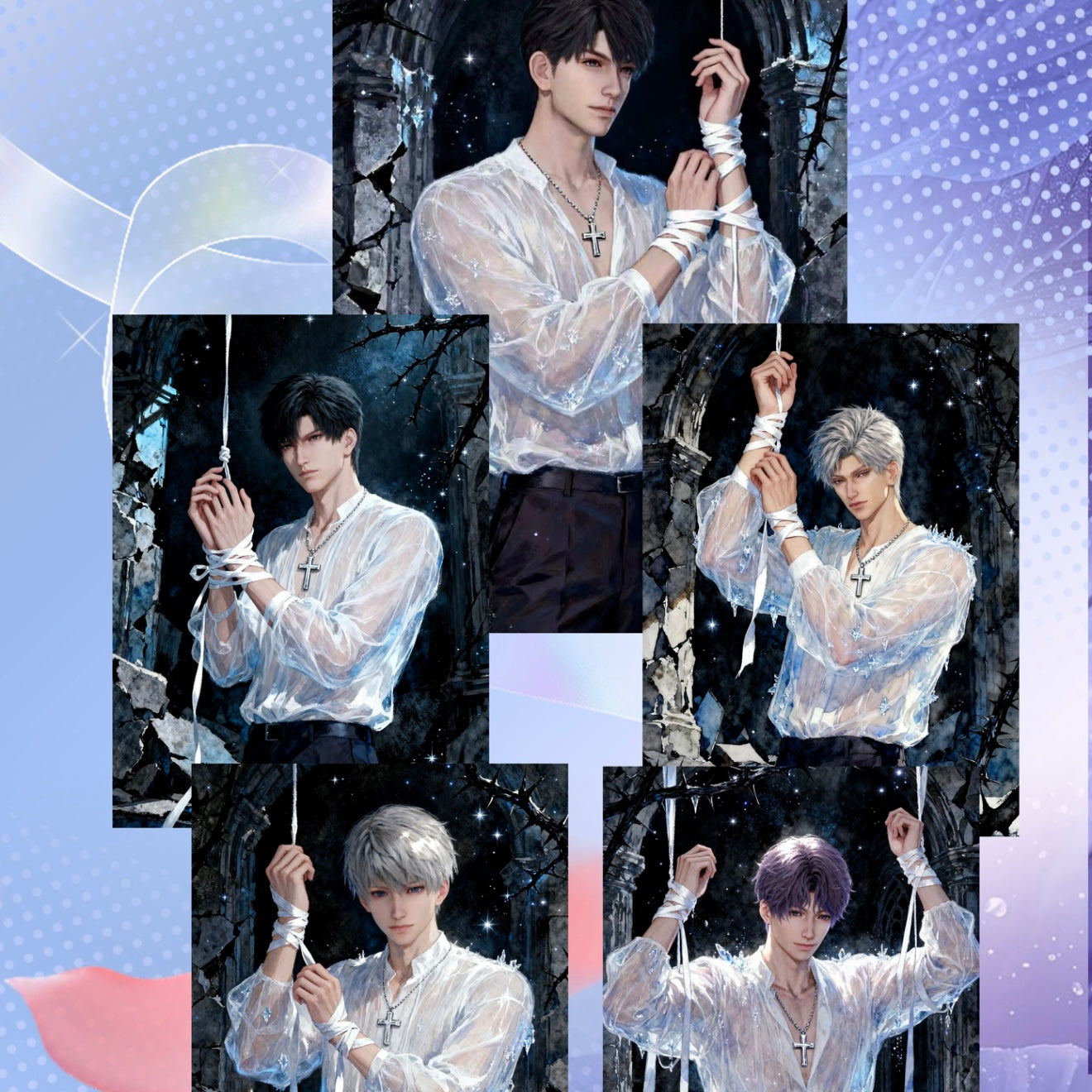 [GUANGNIAN] Love and Deep Space LAD Amine Paper Card CCG Collection Trading Series Paper whole box 1SET 220bags 1bag 1pc Cards Ornament Gift Collection Sylus, Zayne, Rafayel, Xavier, Caleb