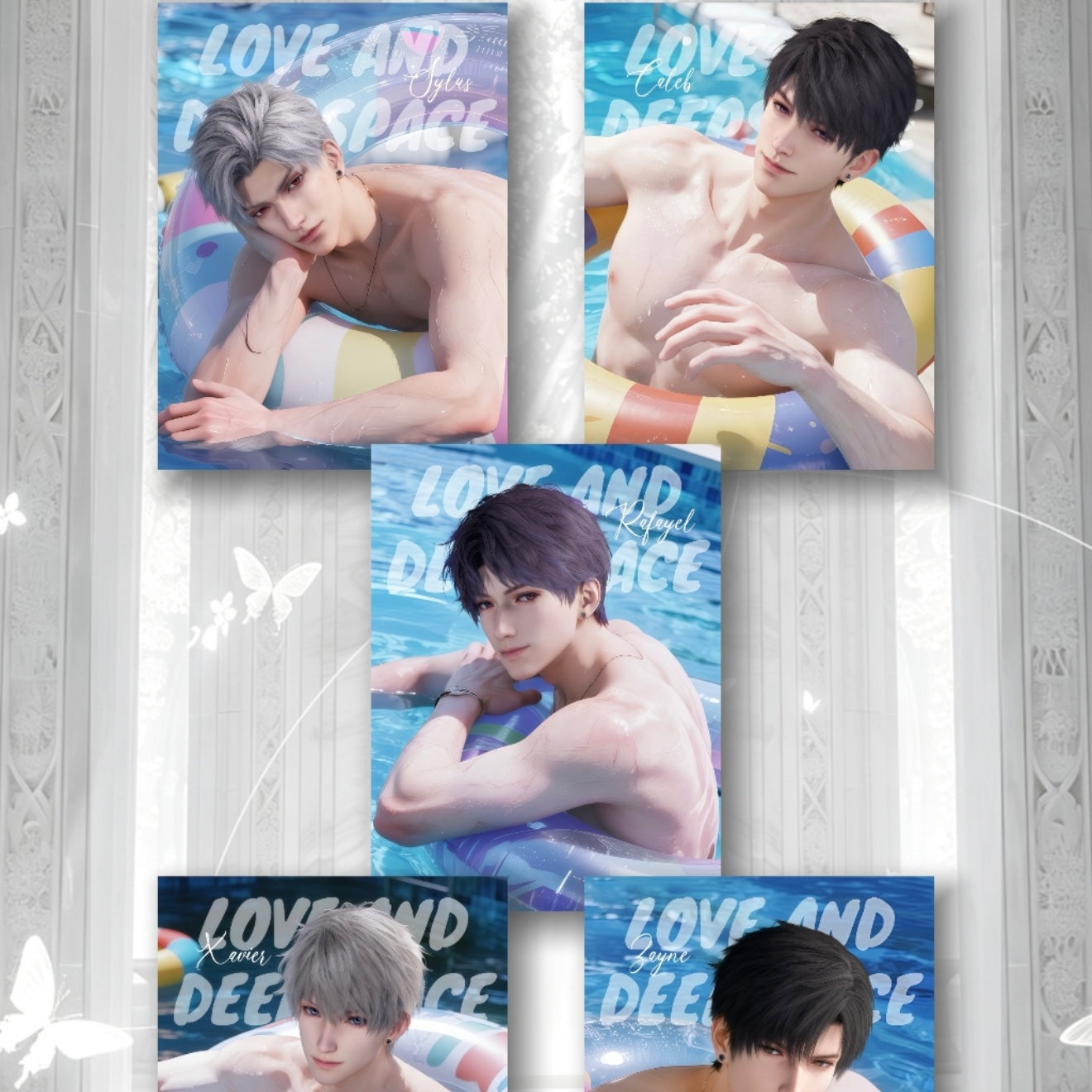 [YUESHEN] Love and Deep Space LAD Amine Paper Card CCG Collection Trading Series Paper whole box 1SET 200bags 1bag 1pc Cards Ornament Gift Collection Sylus, Zayne, Rafayel, Xavier, Caleb