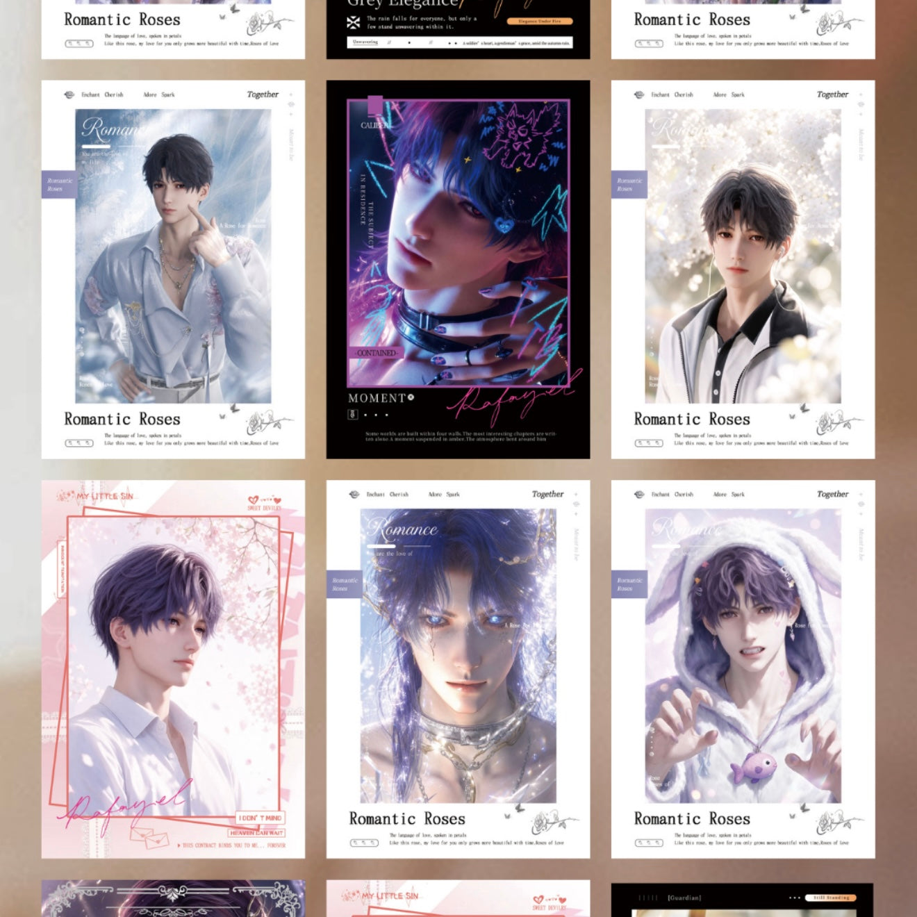 [MEOWMEOW] Love and Deep Space LAD Amine Paper Card CCG Collection Trading Series Paper whole box 1SET 200bags 1bag 1pc Cards Ornament Gift Collection Sylus, Zayne, Rafayel, Xavier, Caleb