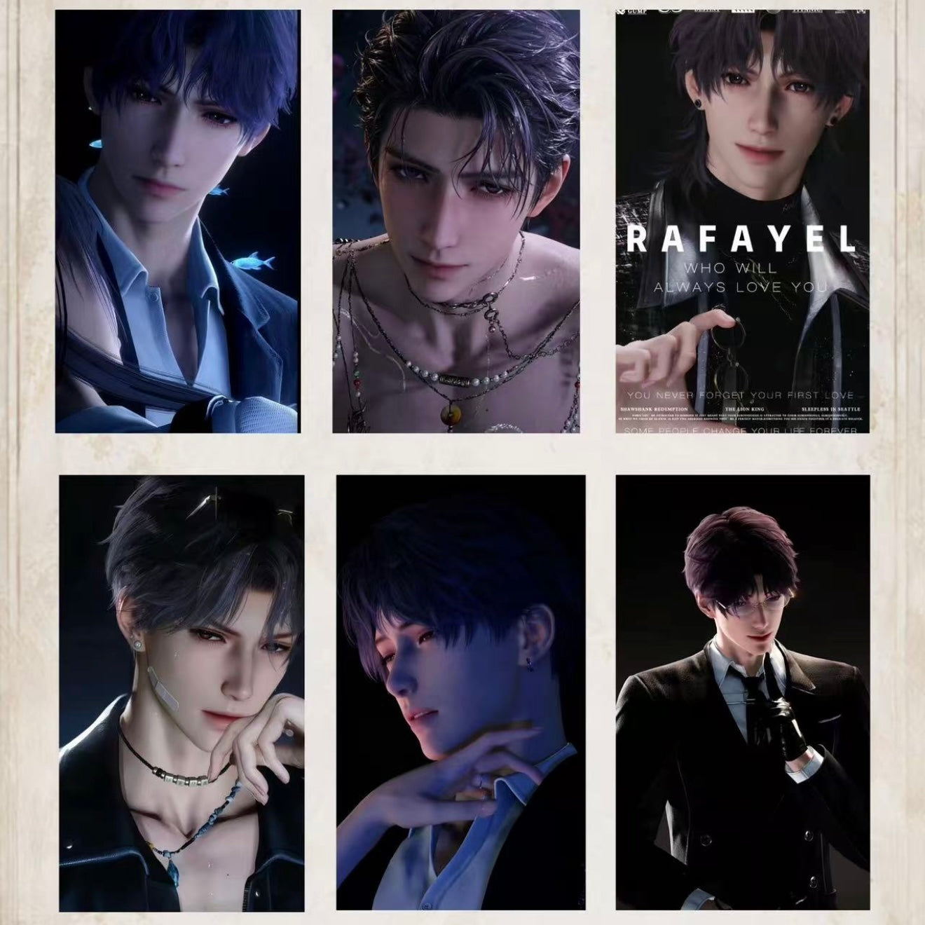 [HANJIN] Love and Deep Space LAD Amine Paper Card CCG Collection Trading Series Paper whole box 1SET 120bags 1bag 1pc Cards Ornament Gift Collection Sylus, Zayne, Rafayel, Xavier, Caleb