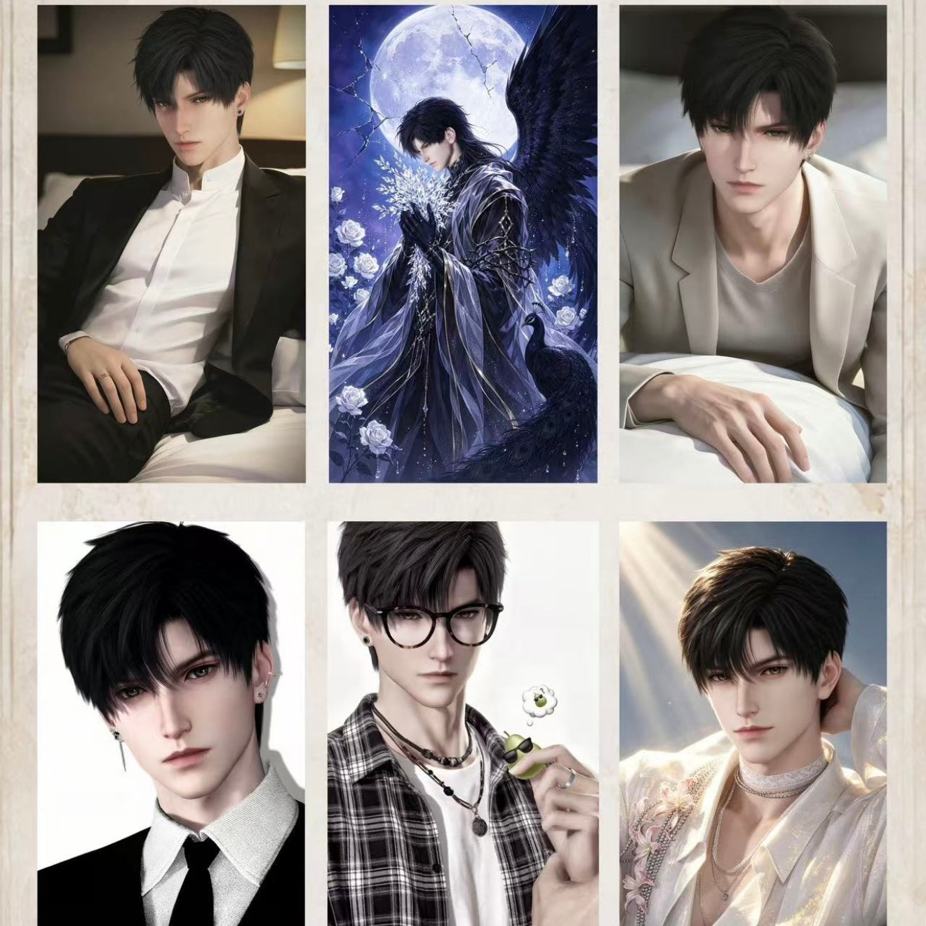 [HANJIN] Love and Deep Space LAD Amine Paper Card CCG Collection Trading Series Paper whole box 1SET 120bags 1bag 1pc Cards Ornament Gift Collection Sylus, Zayne, Rafayel, Xavier, Caleb