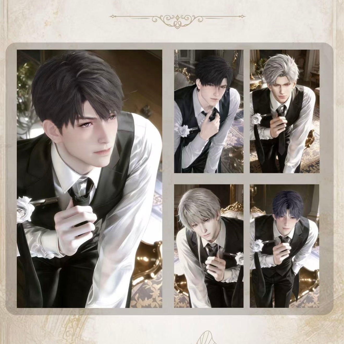 [HANJIN] Love and Deep Space LAD Amine Paper Card CCG Collection Trading Series Paper whole box 1SET 120bags 1bag 1pc Cards Ornament Gift Collection Sylus, Zayne, Rafayel, Xavier, Caleb