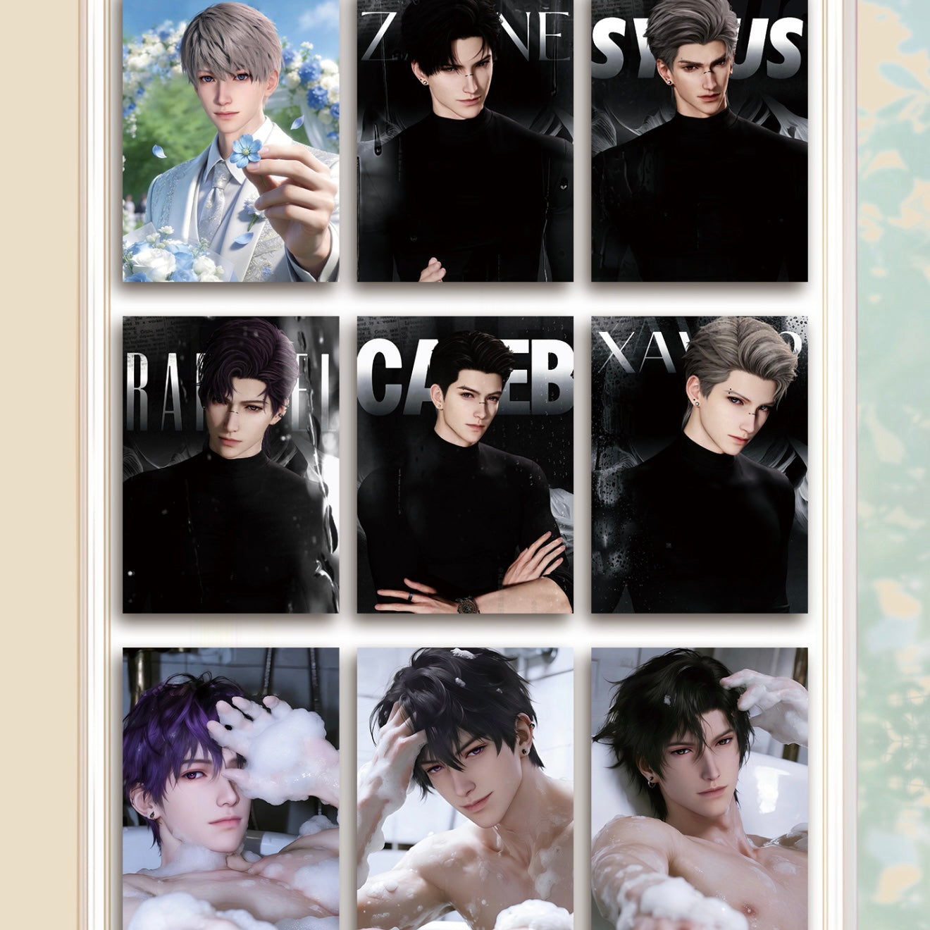 [QIMIAO] Love and Deep Space LAD Amine Paper Card CCG Collection Trading Series Paper whole box 1SET 200bags 1bag 1pc Cards Ornament Gift Collection Sylus, Zayne, Rafayel, Xavier, Caleb