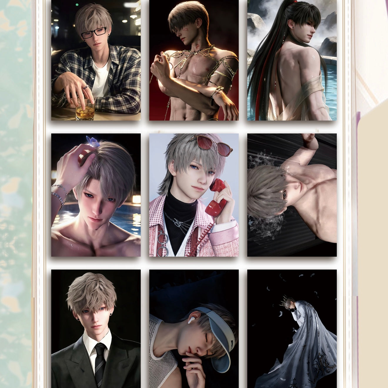 [QIMIAO] Love and Deep Space LAD Amine Paper Card CCG Collection Trading Series Paper whole box 1SET 200bags 1bag 1pc Cards Ornament Gift Collection Sylus, Zayne, Rafayel, Xavier, Caleb