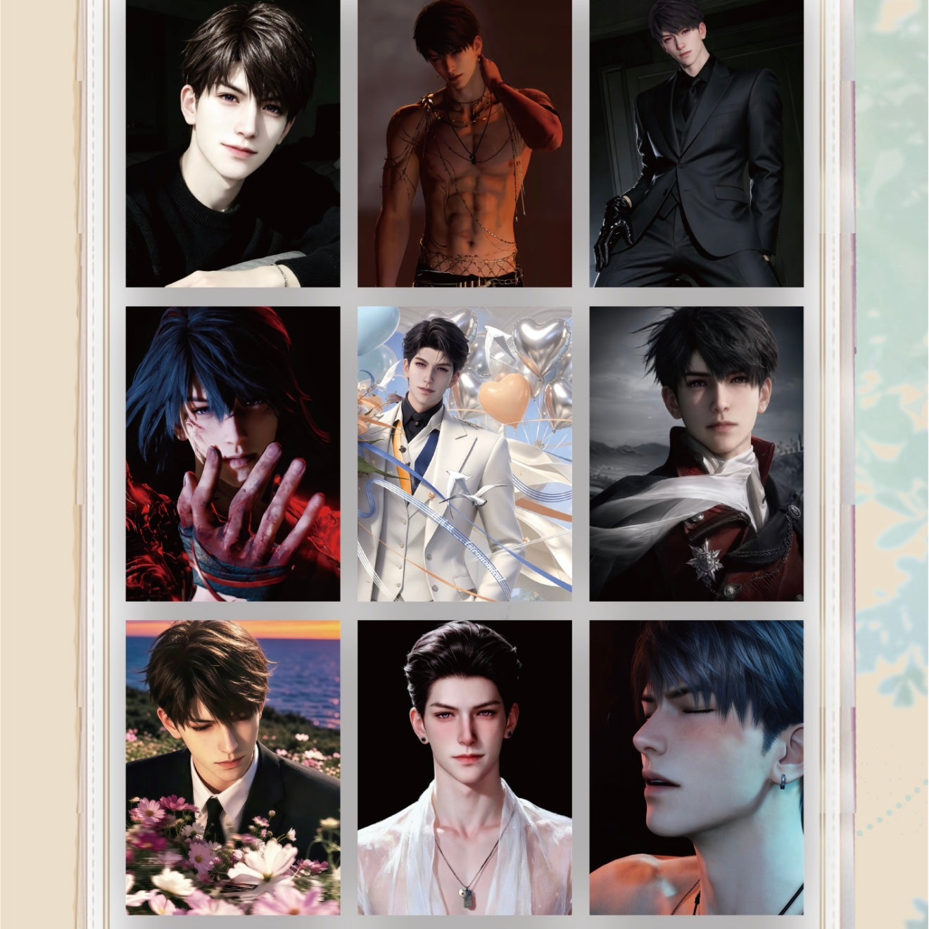 [QIMIAO] Love and Deep Space LAD Amine Paper Card CCG Collection Trading Series Paper whole box 1SET 200bags 1bag 1pc Cards Ornament Gift Collection Sylus, Zayne, Rafayel, Xavier, Caleb