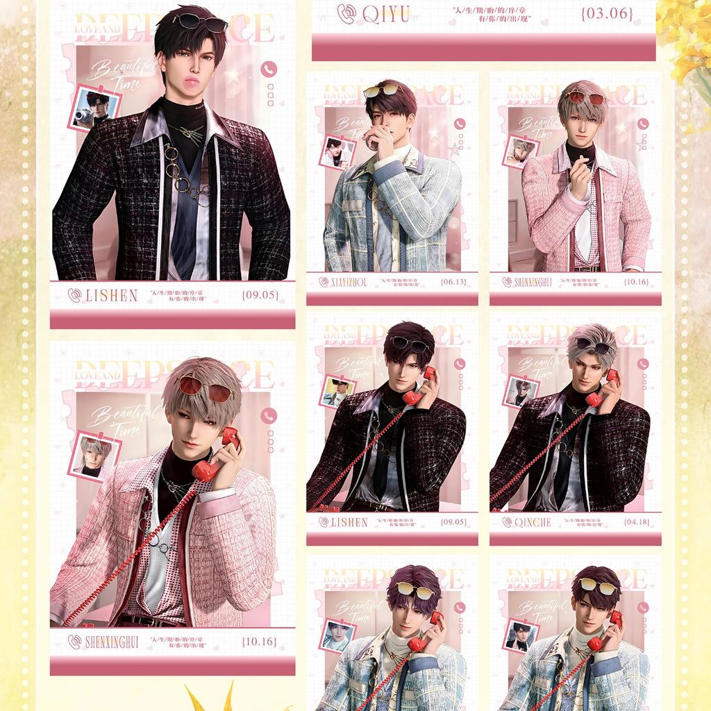 [NIWEN] Love and Deep Space LAD Amine Paper Card 20SETS A CASE CCG Collection Trading Series Paper whole box 1SET 11bags 1bag 1pc Cards Ornament Gift Collection Sylus, Zayne, Rafayel, Xavier, Caleb