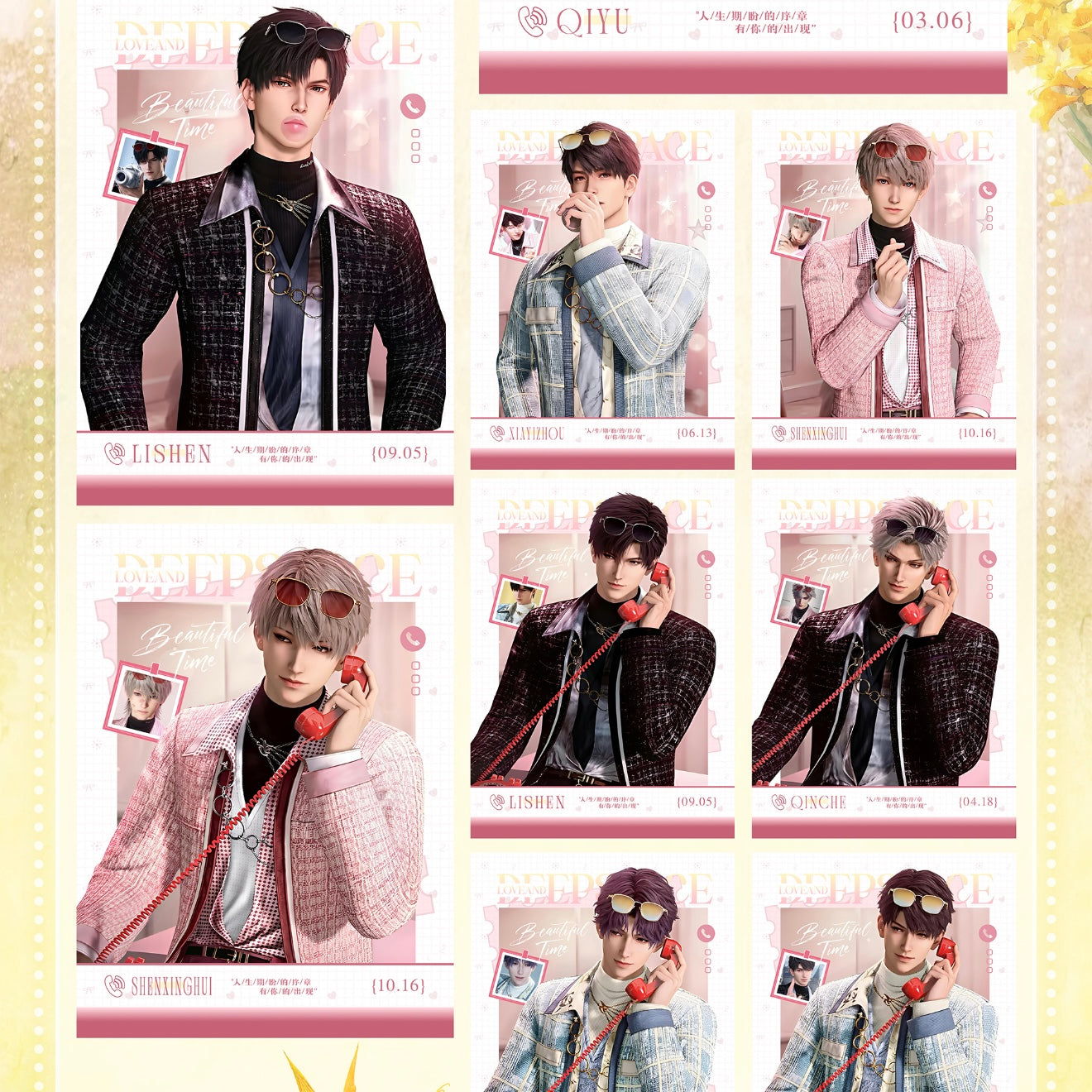 [NIWEN] Love and Deep Space LAD Amine Paper Card 20SETS A CASE CCG Collection Trading Series Paper whole box 1SET 11bags 1bag 1pc Cards Ornament Gift Collection Sylus, Zayne, Rafayel, Xavier, Caleb