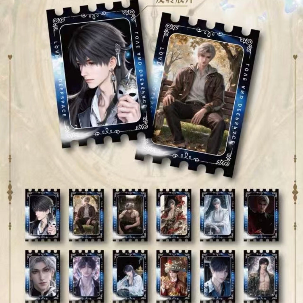 [RUOXI] LAD Love and Deep Space Anime Spicy Film Photo Card Series Paper whole box 1bag 1pc Card, 1set 150bags Ornament Gift Collection Sylus, Zayane, Rafayel, Xavier, Caleb
