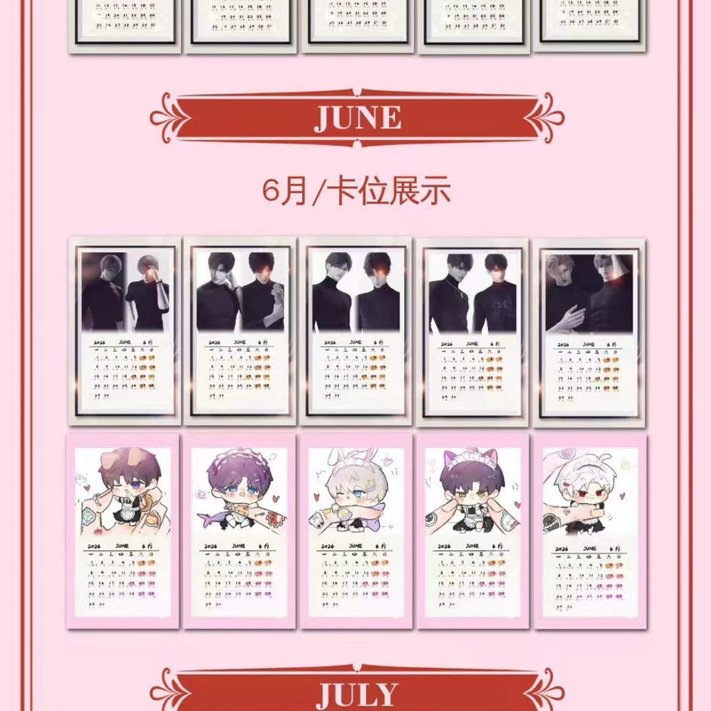 [YUMI] Love and Deep Space LAD Amine Chibi Paper Calendar Card Series Paper whole box 1SET 120boxes 1bag 1pc Cards Ornament Gift For Collection Sylus, Zayane, Rafayel, Xavier, Caleb
