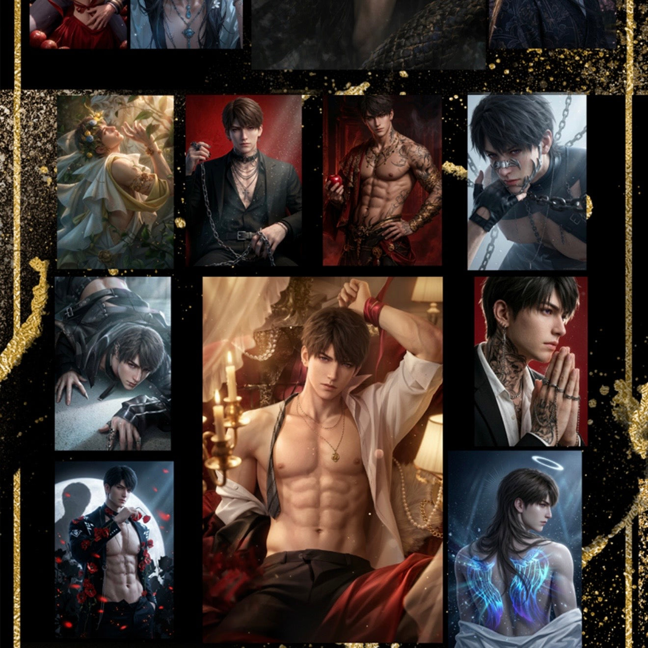 [RAOYI] Love and Deep Space LAD Amine Paper Card CCG Collection Trading Series Paper whole box 1SET 200bags 1bag 2pc Cards Ornament Gift Collection Sylus, Zayne, Rafayel, Xavier, Caleb