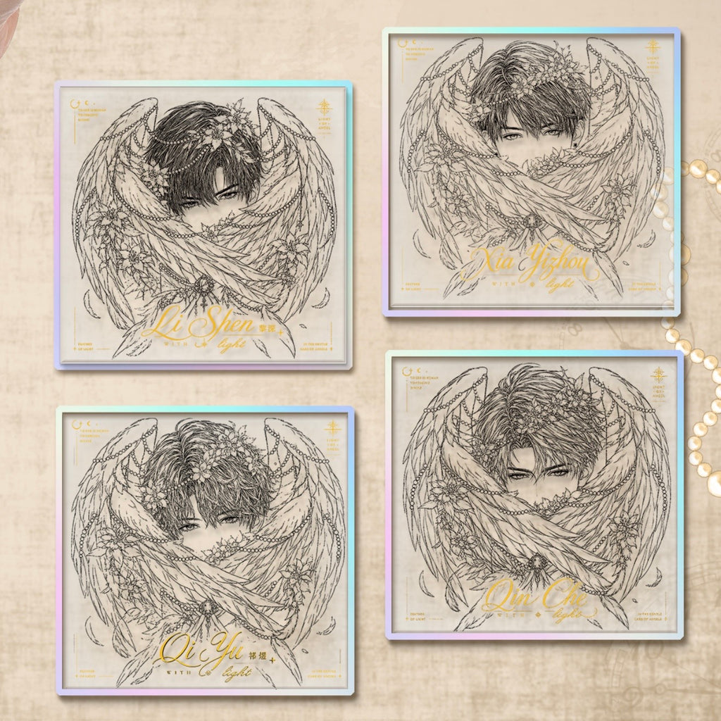 [WANJING] Love and Deep Space LAD Amine Paper Card CCG Collection Trading Series Square Shape Acrylic whole box 1SET 130bags 1bag 1pc 100*100mm, Anime Cards Ornament Gift Collection Sylus, Zayane, Rafayel, Xavier, Caleb